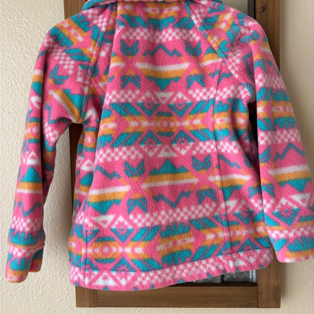 Columbia Pink and Teal Patterned Fleece Jacket - Picture 3 of 5